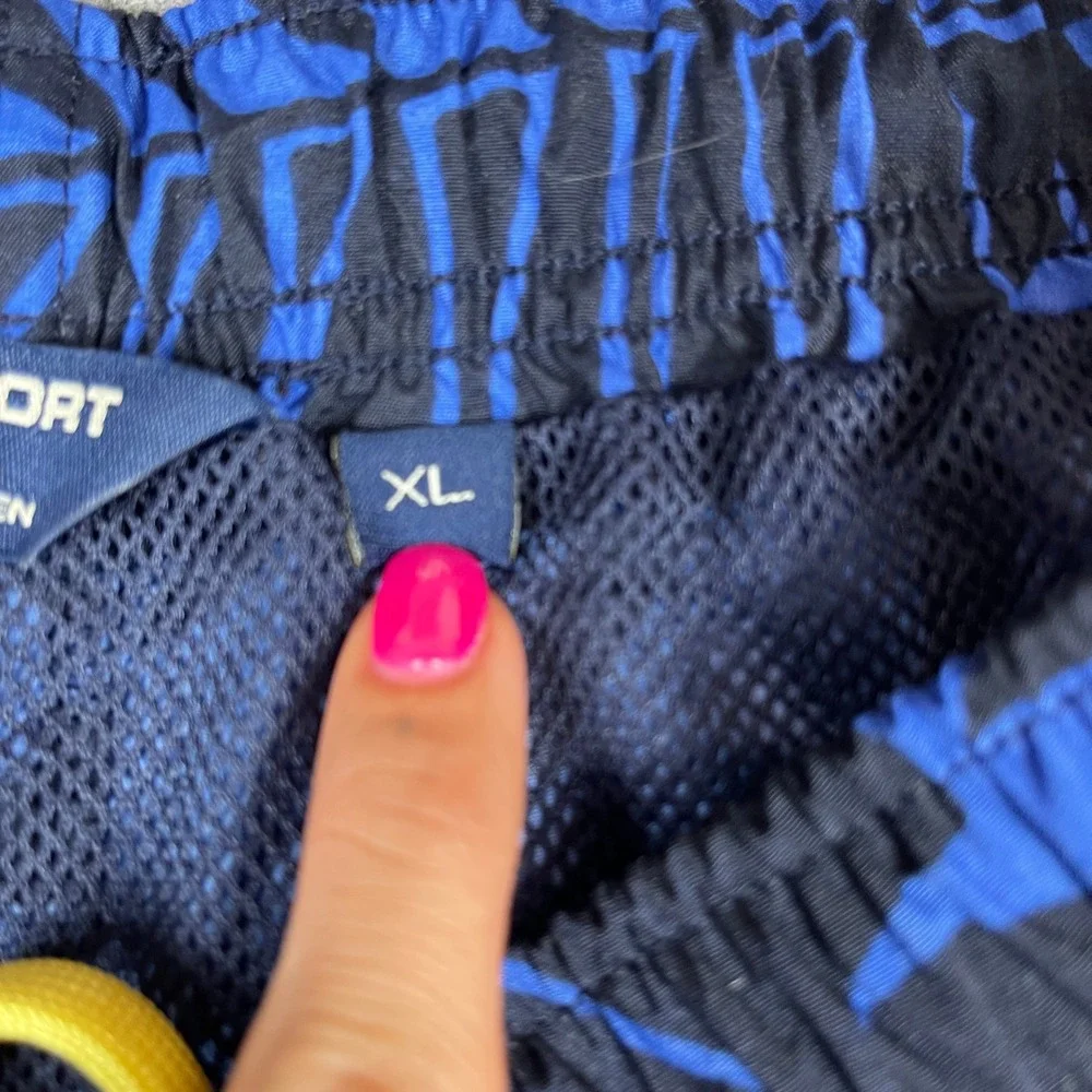 Polo Sport Ralph Lauren Swim Trunks Large Blue Tropical Hibiscus Mesh Lined 9